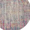 5' Pink And Ivory Round Abstract Power Loom Area Rug