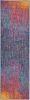 10' Blue And Pink Abstract Power Loom Runner Rug