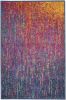 2' X 3' Blue And Pink Abstract Power Loom Area Rug