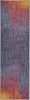 8' Blue And Pink Abstract Power Loom Runner Rug