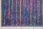4' X 6' Blue And Pink Abstract Power Loom Area Rug