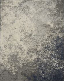 7' X 10' Gray and Ivory Abstract Power Loom Area Rug