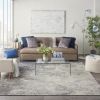 8' X 10' Gray And Ivory Abstract Power Loom Area Rug