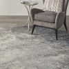 8' Gray And Ivory Round Abstract Power Loom Area Rug