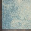 8' X 10' Ivory And Blue Abstract Power Loom Area Rug