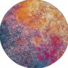 5' Sunset Round Abstract Power Loom Area Rug