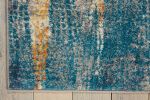5' X 7' Pink And Blue Abstract Power Loom Area Rug