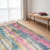 5' X 7' Pink And Blue Abstract Power Loom Area Rug