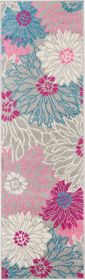 6' Gray Floral Dhurrie Runner Rug
