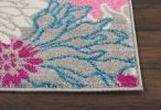 6' Gray Floral Dhurrie Runner Rug