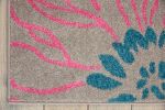 5' X 7' Gray Floral Dhurrie Area Rug