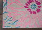 7' X 10' Gray Floral Dhurrie Area Rug