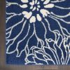 5' X 7' Blue And Ivory Floral Power Loom Area Rug