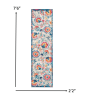 8' Ivory Floral Dhurrie Runner Rug