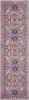 6' Pink And Gray Power Loom Runner Rug