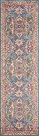 6' Teal Blue Power Loom Runner Rug