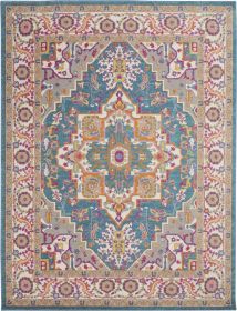 8' X 10' Teal Blue Power Loom Area Rug