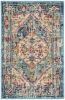 2' X 3' Blue and Ivory Power Loom Area Rug