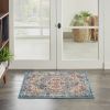 2' X 3' Blue and Ivory Power Loom Area Rug