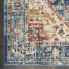 8' X 10' Blue And Ivory Power Loom Area Rug