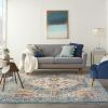 8' X 10' Blue And Ivory Power Loom Area Rug