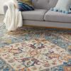 8' X 10' Blue And Ivory Power Loom Area Rug
