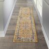 8' Yellow And Ivory Dhurrie Runner Rug