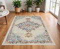 4' X 6' Gray And Ivory Power Loom Area Rug