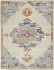 8' X 10' Gray And Ivory Power Loom Area Rug