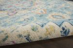 8' Blue And Ivory Dhurrie Runner Rug