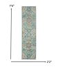 8' Blue And Ivory Dhurrie Runner Rug