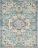 8' X 10' Blue And Ivory Dhurrie Area Rug