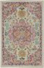 2' X 3' Pink And Ivory Southwestern Dhurrie Area Rug