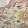4' X 6' Pink And Ivory Southwestern Dhurrie Area Rug
