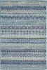 2' X 3' Blue and Ivory Striped Power Loom Area Rug