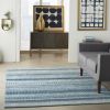 5' X 7' Navy Blue Southwestern Power Loom Area Rug
