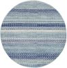 5' Navy Blue Round Southwestern Power Loom Area Rug