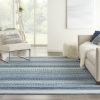 7' X 10' Navy Blue Southwestern Power Loom Area Rug