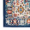 2' X 3' Blue And Ivory Medallion Scatter Rug