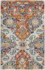 2' X 3' Ivory And Gold Floral Motif Scatter Rug