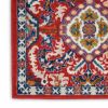 8' Red And Ivory Damask Power Loom Runner Rug