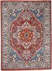 4' X 6' Red And Ivory Power Loom Area Rug
