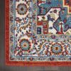 5' X 7' Red And Ivory Power Loom Area Rug