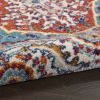 5' X 7' Red And Ivory Power Loom Area Rug