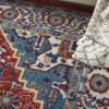 5' X 7' Red And Ivory Power Loom Area Rug