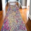 10' Pink And Ivory Coral Power Loom Runner Rug