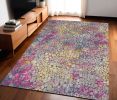 5' X 7' Pink And Ivory Coral Power Loom Area Rug
