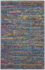 2' X 3' Blue And Orange Abstract Power Loom Area Rug