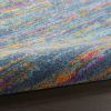 5' X 7' Blue And Orange Abstract Power Loom Area Rug