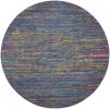 5' Blue And Orange Round Abstract Power Loom Area Rug